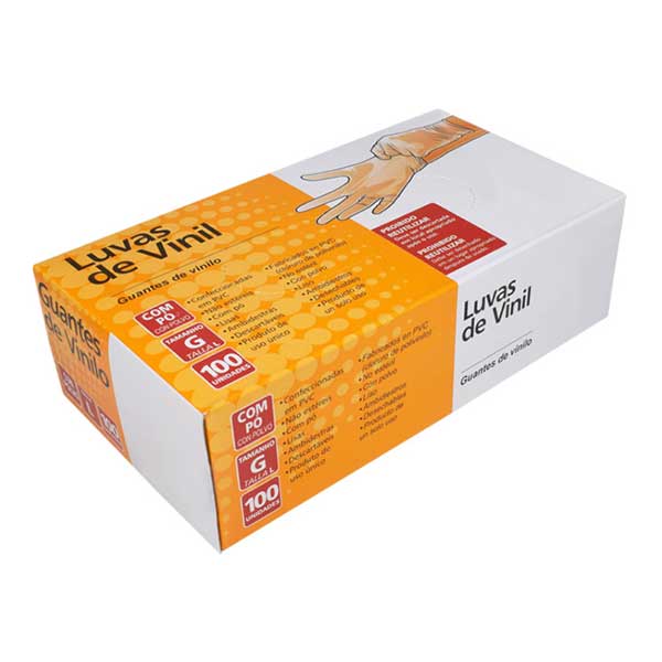 Luva de Vinil Com Pó