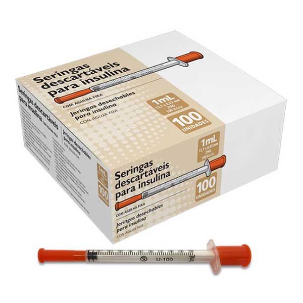 Seringa para Insulina com Agulha Fixa